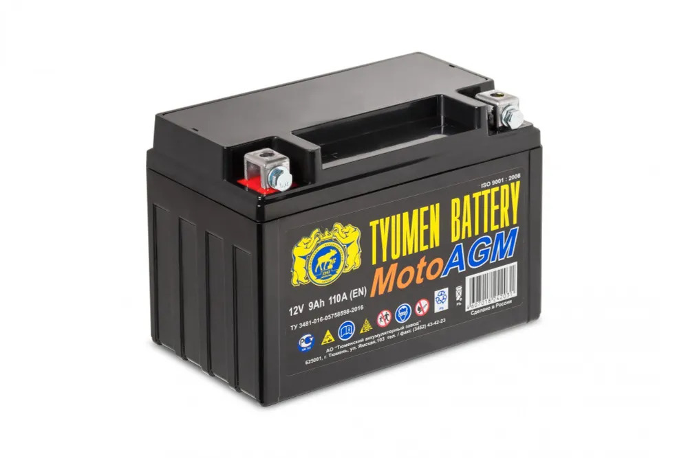АКБ TYUMEN BATTERY мото 6МТС-9 AGM болт TNM9-AG